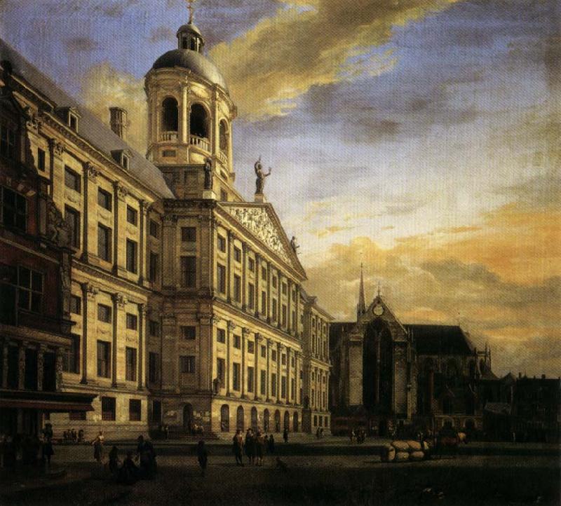 Jan van der Heyden The City Hall in Amsterdam oil painting image